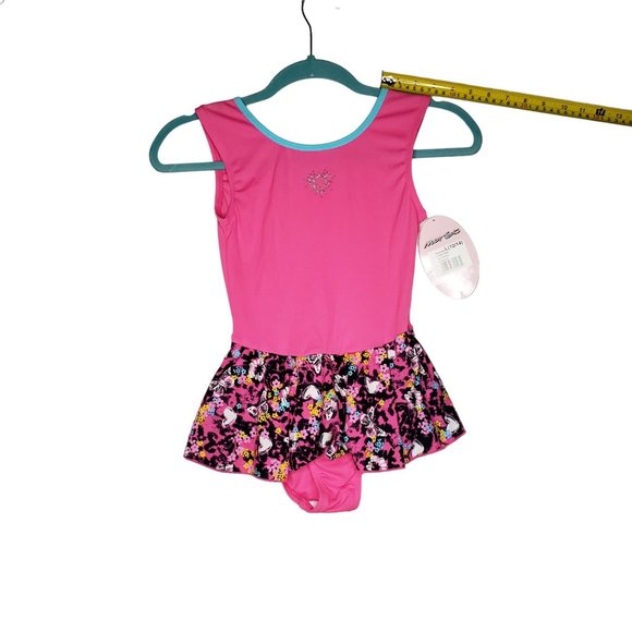 Moret Flower Power Tank Skirtall Dance Leotard Strawberry Girls Size Large 12/14 - Picture 10 of 12
